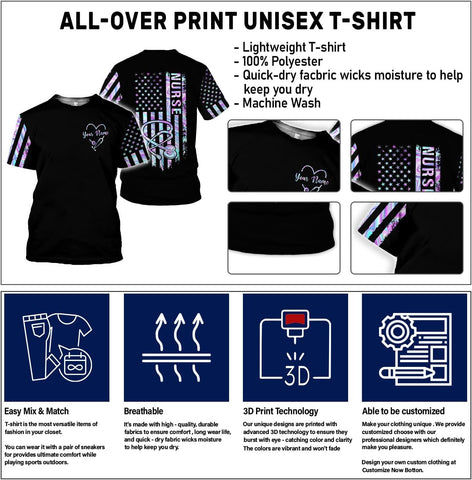 MoonArt Personalized Name Nurse Shirt Nurse Gifts Nurse Graduation Gift Funny Nurse T-Shirt Gift Nursing Emergency Shirts