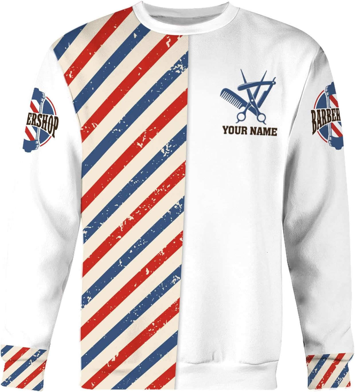 AOVL Personalized Name Barber Shirts Barber Shirt 3D for Men Custom Barber Shirt for Men Women Barber Shop Shirt Gift Barber