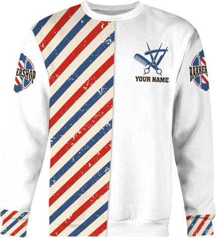 AOVL Personalized Name Barber Shirts Barber Shirt 3D for Men Custom Barber Shirt for Men Women Barber Shop Shirt Gift Barber