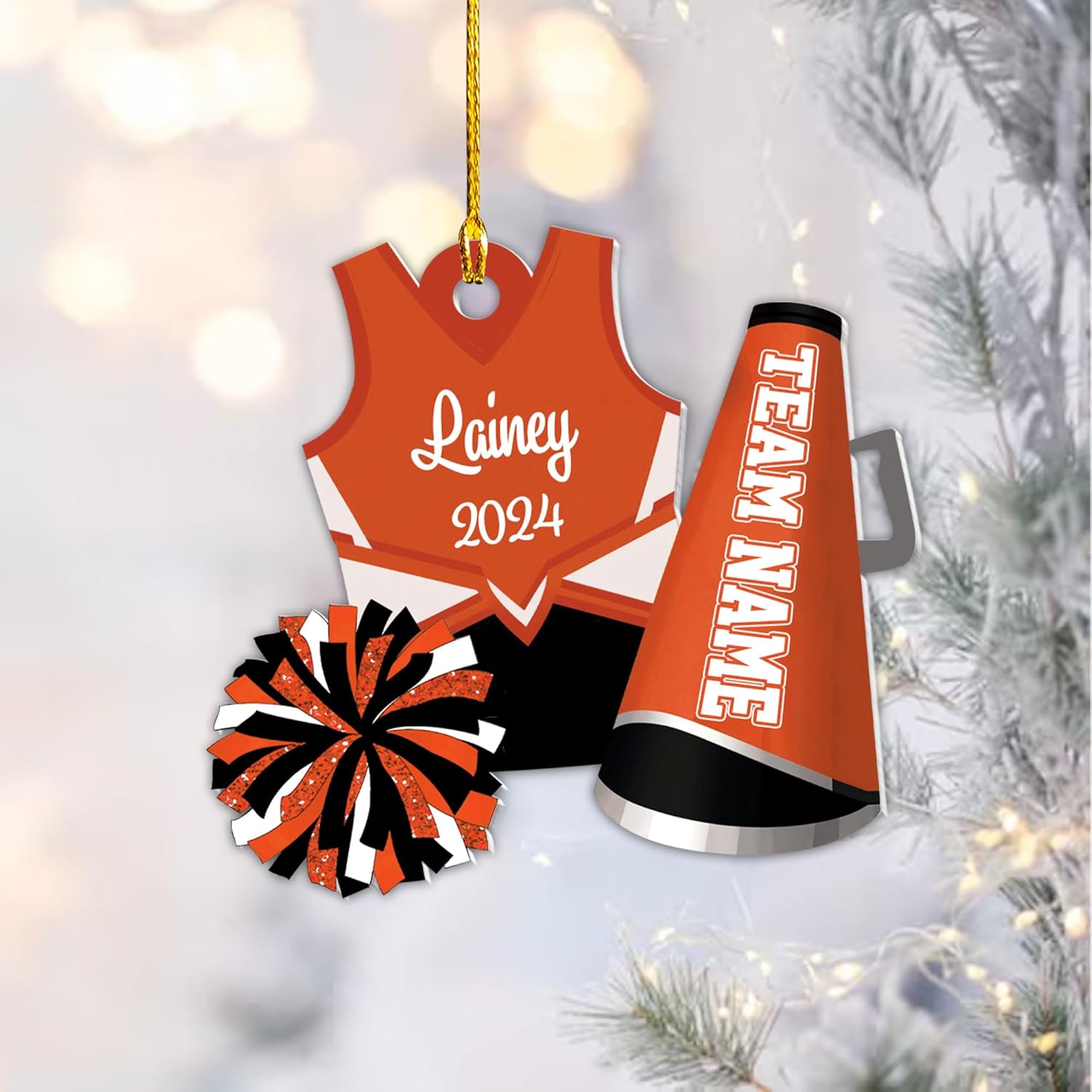 Suseaz Personalized Cheerleader Ornament 2024, Cheerleader Christmas Ornaments, Cheer Christmas Ornament, Cheerleading Ornament 2024, Cheer Ornaments for Christmas Tree (Acrylic, Cheer3)