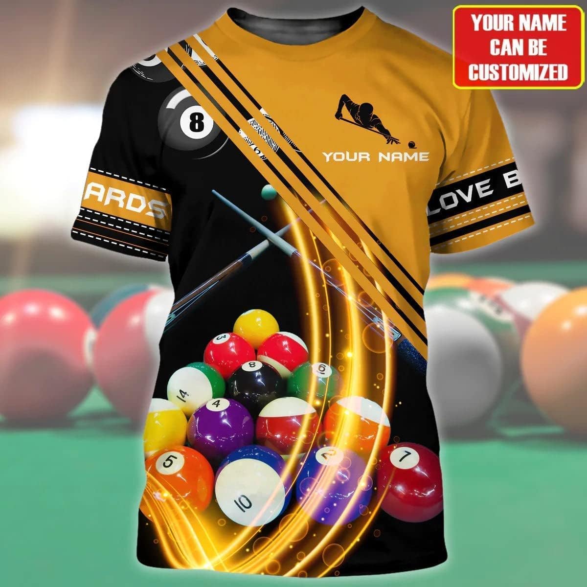 Personalized Billiard Shirt, Men's Billiards Shirt, Player Gifts for Men, Billiard Pool Player Team, Gifts for Pool Players, Billiard 8-Ball Shirts, Billiard Player Short Sleeve T Shirt