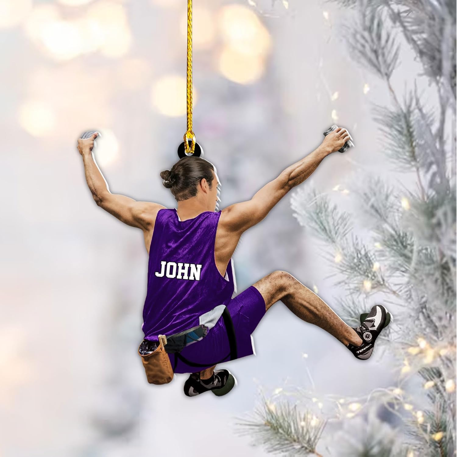 Artparel Personalized Rock Climbing Ornaments Rock Climbing Christmas Ornament Rock Climber Ornaments Climber Lover Mountaineer Ornament Gift for Men Women Gift for Climber (Climbing 6)