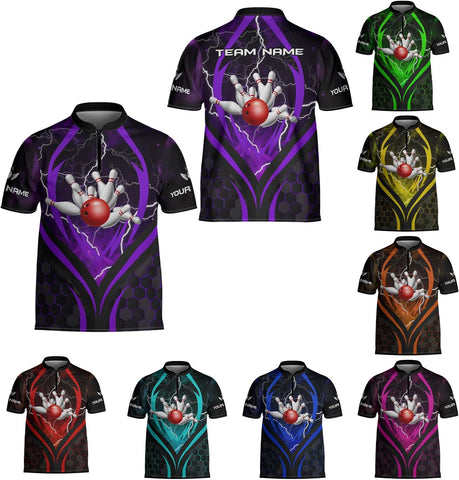 Ligthuy Personalized Name Bowling Jersey 3D, Custom Bowling Shirts for Team, Bowling Shirt Unisex for Men & Women4