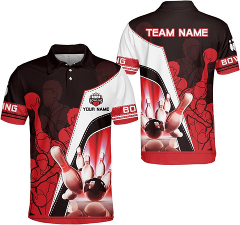 Royal Fight Personalized Bowling Polo Shirts 3D Custom Bowling Polo Shirt Bowling Shirts for Team Gift for Bowling Lover