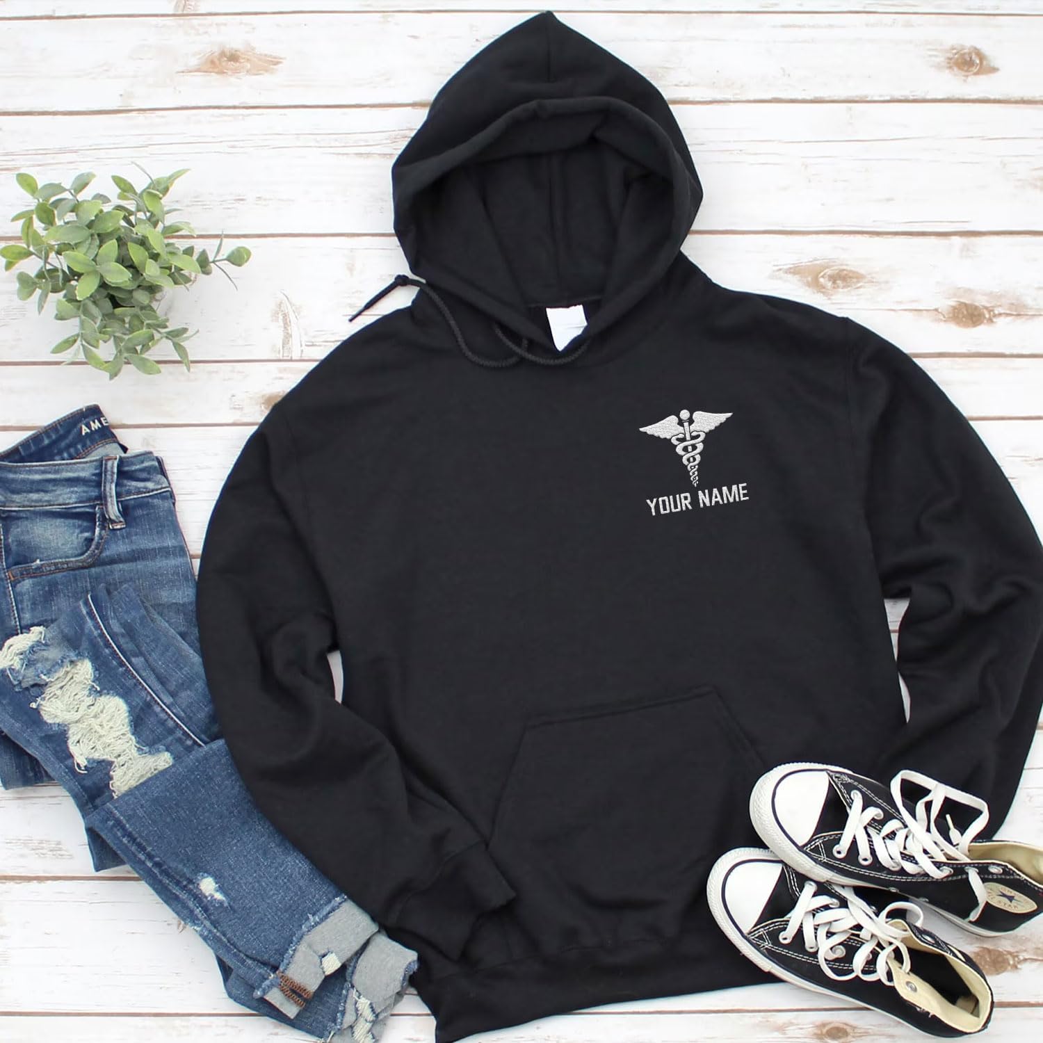 Leeprints Personalized Nurse Sweatshirts, Embroidered Custom Name, Nurse Sweatshirts For Women, Nurse Sweatshirt, Nurse Gifts