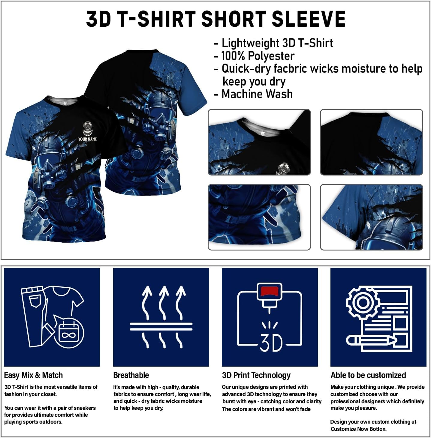 Custom Name Scuba Shirt, Scuba Shirts Mens American Flag Scuba Diving Scuba Shirt Scuba Diver Snorkeling T-Shirt Scuba Gifts (Polyester, SD10)