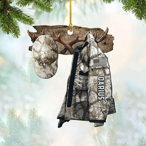 mostprints Personalized Hunting Ornament, Hunter Vest Ornament, Hunting Christmas Ornament, Hunter Christmas Ornament Hanging Tree Decor, Christmas Hunting Gifts (Hunting 5)