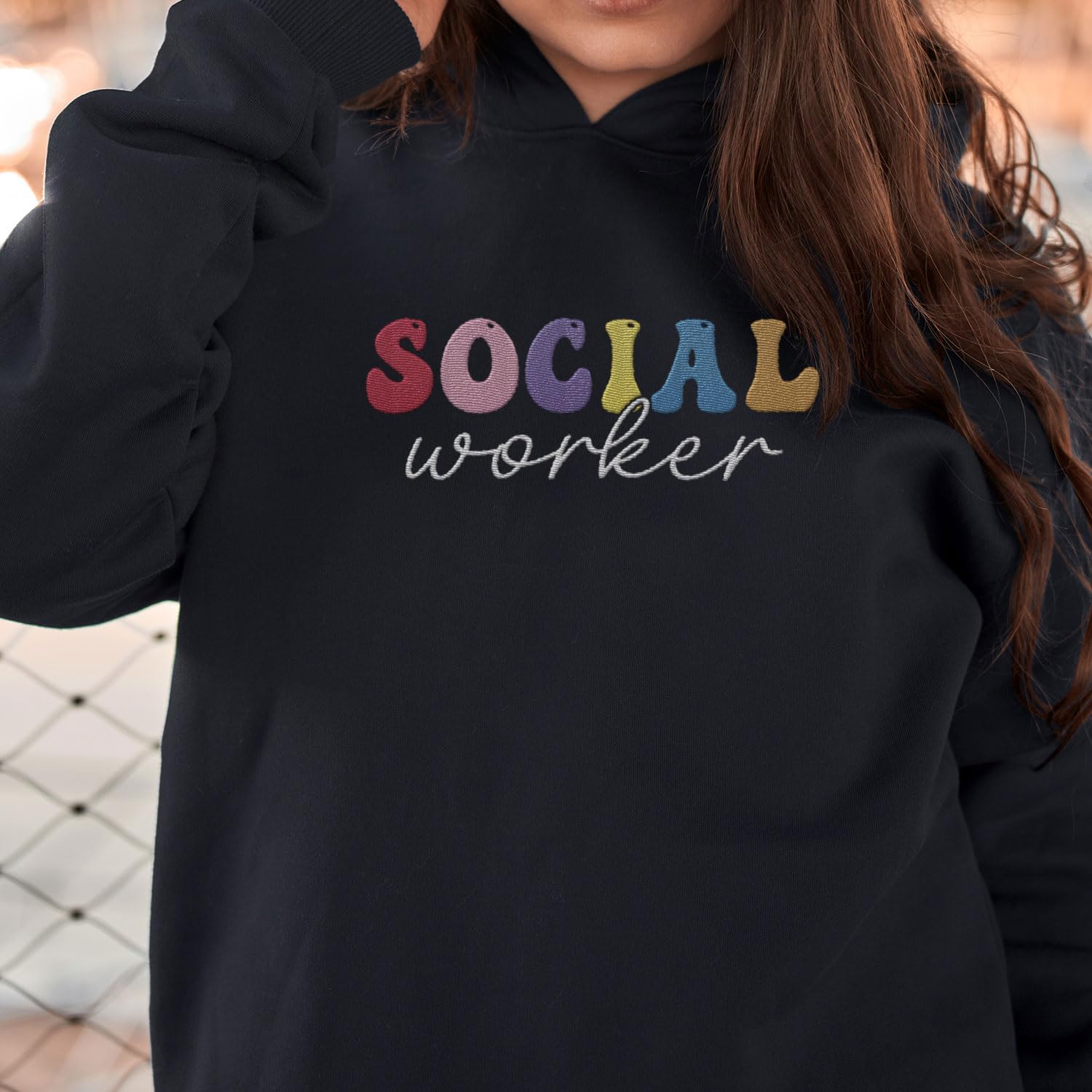 Custom Social Worker Embroidered Sweatshirt Future Social Worker Shirt Gift School Social Worker for Women Crewneck Pullovers