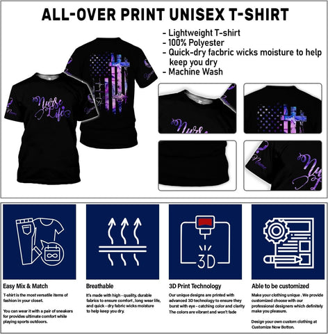 Custom Er Nurse Shirts for Women Future Nurse Shirt 3D Nursing Shirts for Nurses Emergency Nurse Shirt CNA Shirts CNA Shirt