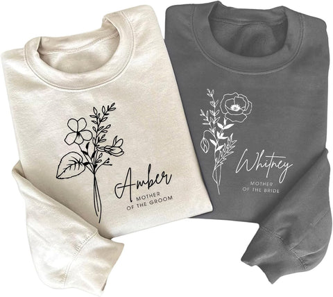 Personalized Mother of The Bride Shirt, Mother of The Groom Shirt, Mother of The Bride Sweatshirt for Women, Bride Mom