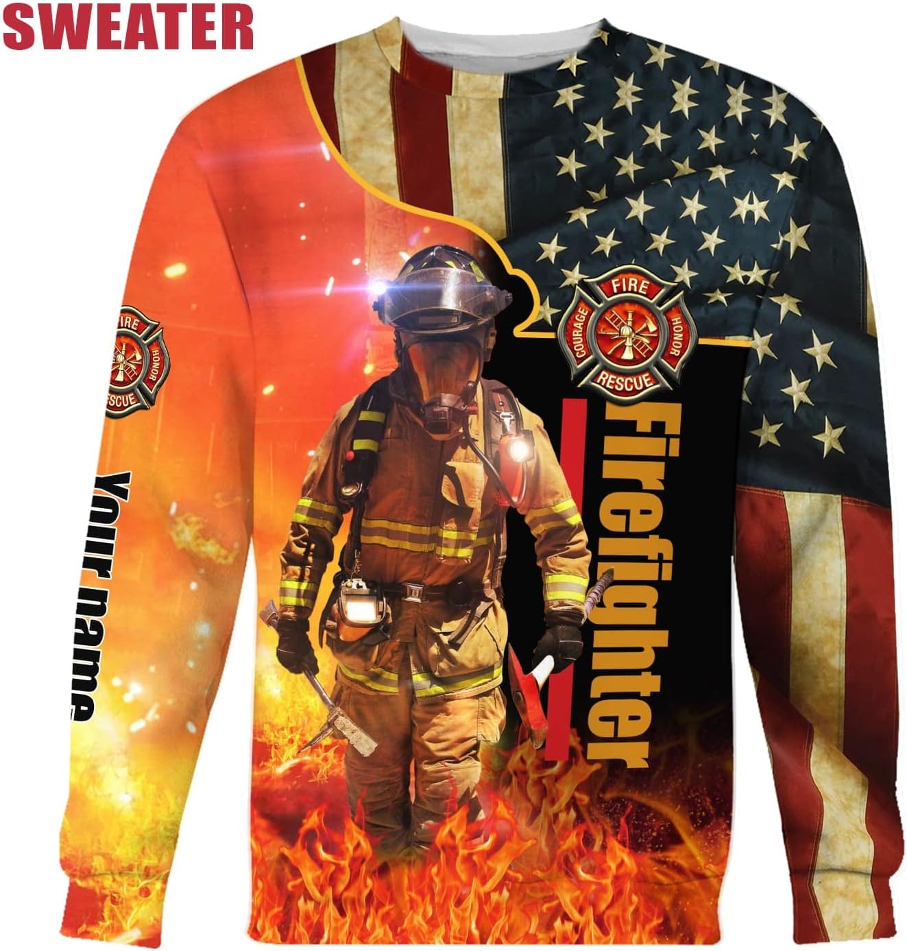 Mostprints Personalized Name Firefighter Shirt 3D, Custom Name Firefighter Shirts Men, Gift Firefighter Shirts for Women1