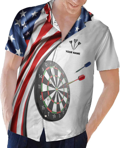 Generic Personalized Dart Hawai Shirt - Men's Unisex-Adults Hawaiian Dart Team League Hawaiian Shirt - Short Sleeve Button Down - Multi, Large