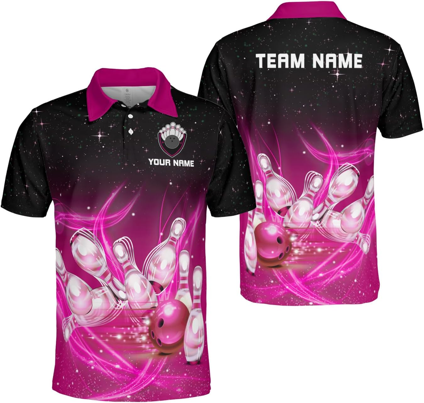 Ligthuy Personalized Name Bowling Polo Shirts 3D for Men and Women, Bowling Shirt, Bowling Shirts for Men Team Bowling Shirt