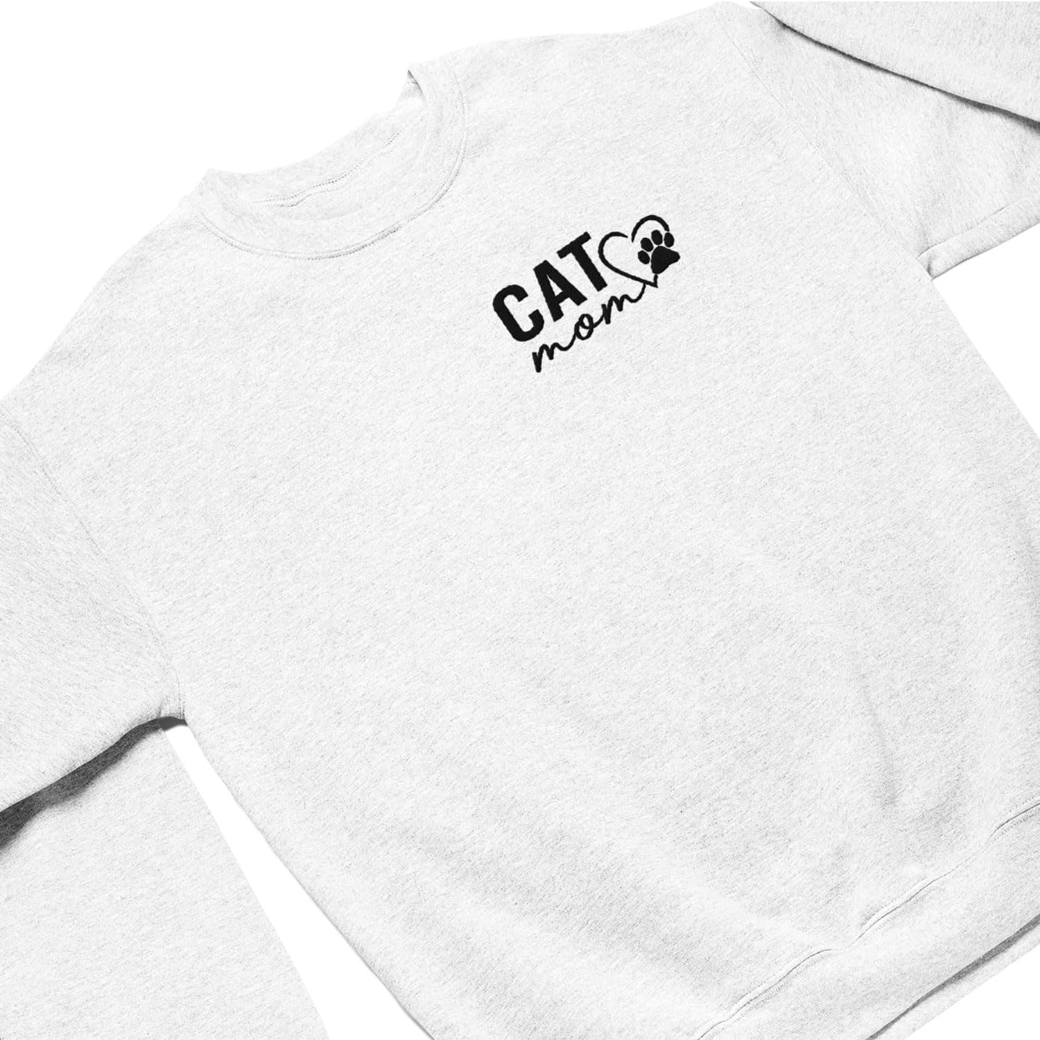 Custom Cat Mom Embroidered Sweatshirt, Personalized Cat Mom Crewneck Sweatshirt for Women, Cat Mama Shirt Gifts (Cotton, SS217)