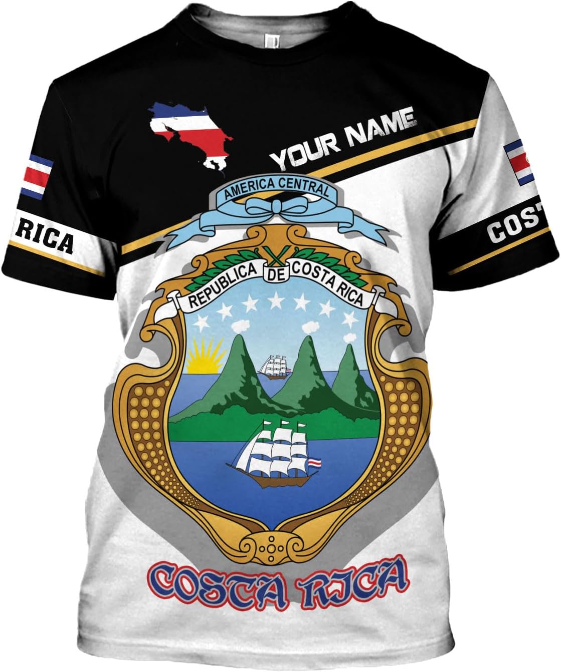 Mostprints Personalized Costa Rica Shirt 3D, Costa Rica Tshirt, Costa Rica Shirts for Men Women, Costa Rican Pride Flag