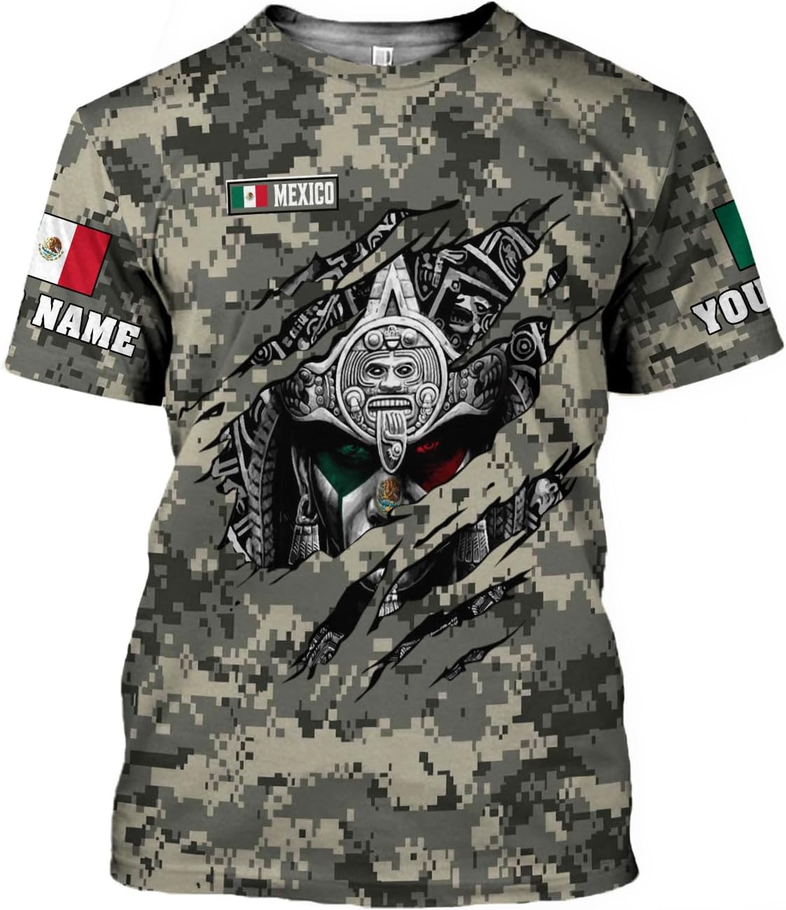 RoyalBro Personalized Mexico Shirts, Camisas De Mexico, Mexico Shirts for Men, Mexican Flag Jersey Shirt Mexico 3D Shirt