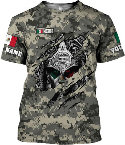 RoyalBro Personalized Mexico Shirts, Camisas De Mexico, Mexico Shirts for Men, Mexican Flag Jersey Shirt Mexico 3D Shirt