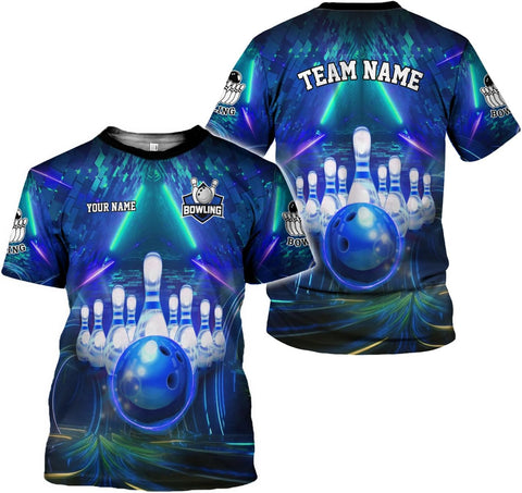 Rivelus Personalized Name Bowling Shirts for Men and Women 3D, Bowling Shirts for Team Bowling, Bowling Shirts Gift 4