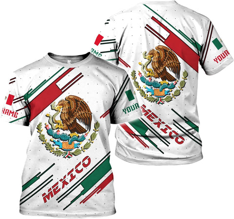 Podagree Personalized Name Mexican Shirts for Men 3D, Customized Mexico Shirts for Men, Mexico Shirts for Women Mexico Shirt