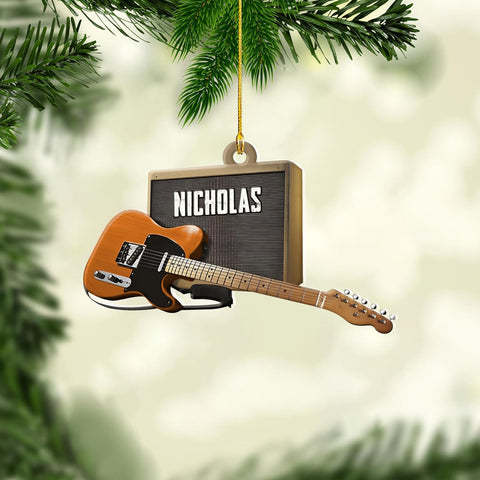 Personalized Guitar Ornament, Electric Guitar Ornament, Guitar Christmas Ornaments 2024, Acoustic Guitar Christmas Ornament, Guitar Christmas Ornaments Guitarist Gift Musical Instruments Xmas (G15)