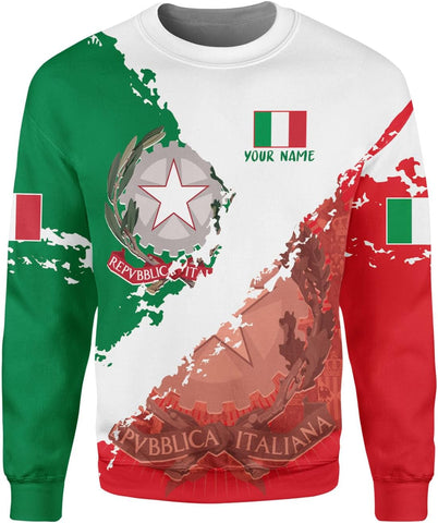 Ligthuy Personalized Name Italy Shirt 3D, Custom Italian Shirt Flag for Men and Women, Italia Shirt Soccer Unisex Size