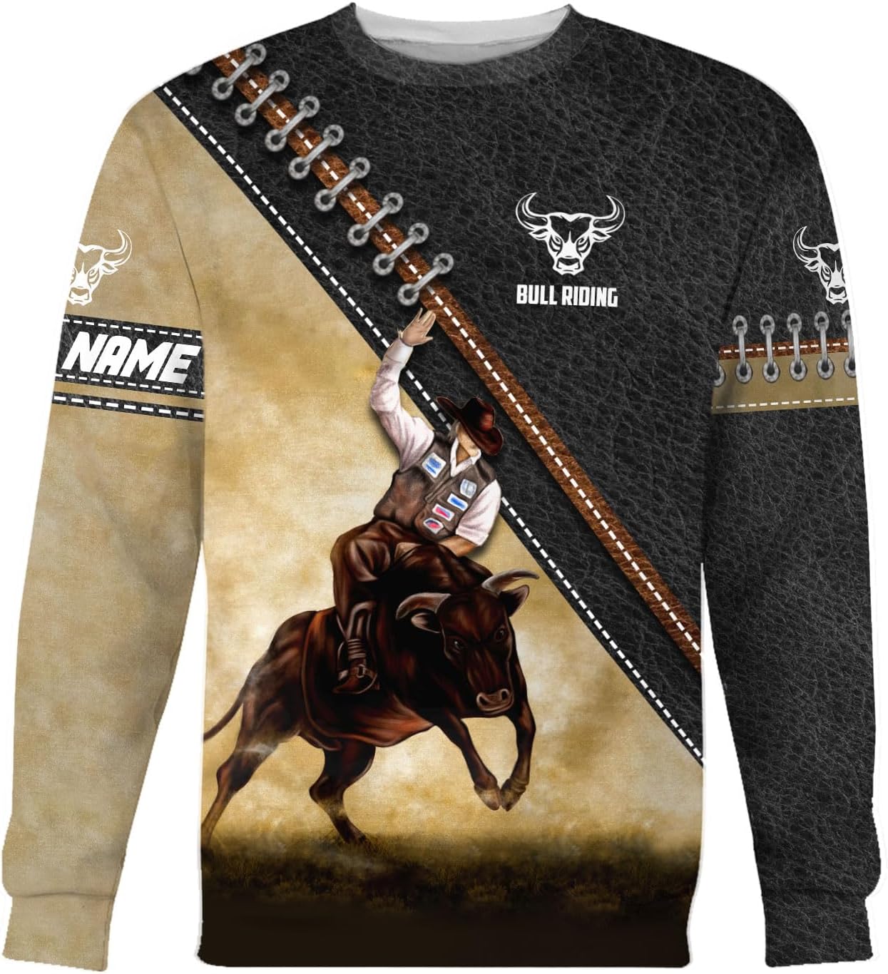 Mostprints Personalized Name Bull Riding Shirt 3D, Rodeo Shirts Bull Biding Shirts for Men and Women, Bull Rider Shirt Gift