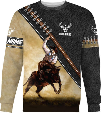 Mostprints Personalized Name Bull Riding Shirt 3D, Rodeo Shirts Bull Biding Shirts for Men and Women, Bull Rider Shirt Gift