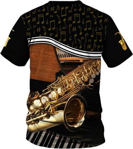 Personalized T Shirt for Saxophone Player, Custom Saxophone 3D Shirt Men Women, Present to Musican Saxophone Team Uniform