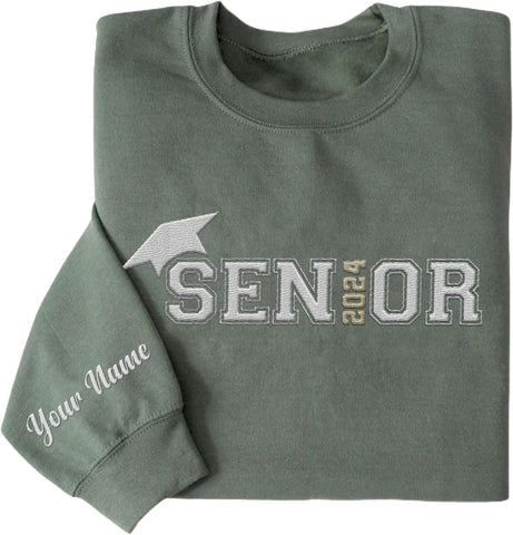 MAPrints Personalized Senior 2024 Embroidered Sweatshirt, Graduation 2024 Class Of 2024 Senior Class Of 2024 Graduation Shirt