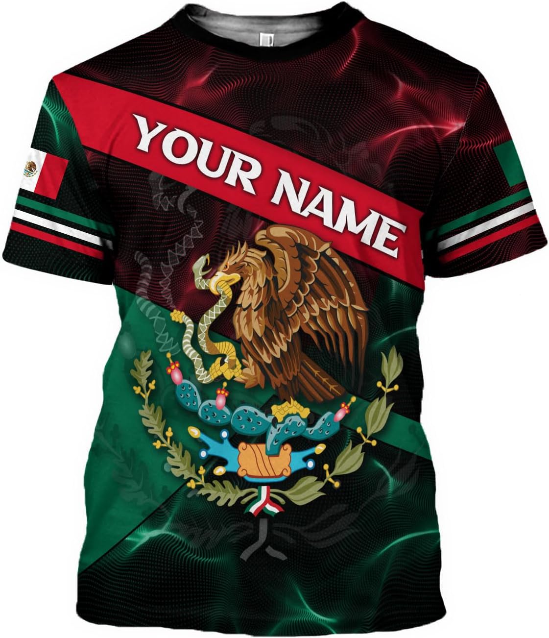 Mostprints Personalized Name Mexican Shirts for Men 3D, Customized Mexico Shirts for Men, Mexico Shirts for Women Mexico Shirt