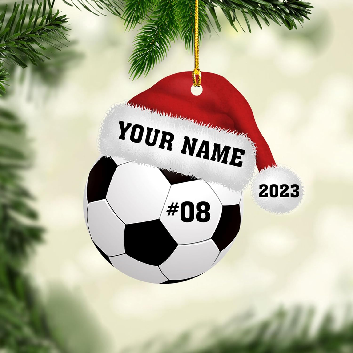 Personalized Soccer Ornaments Soccer Christmas Ornament,Soccer Ornaments for Christmas Tree Soccer Christmas Ornaments for Boys Girls, Custom Soccer Jersey Shoes Ornament (Style 14)