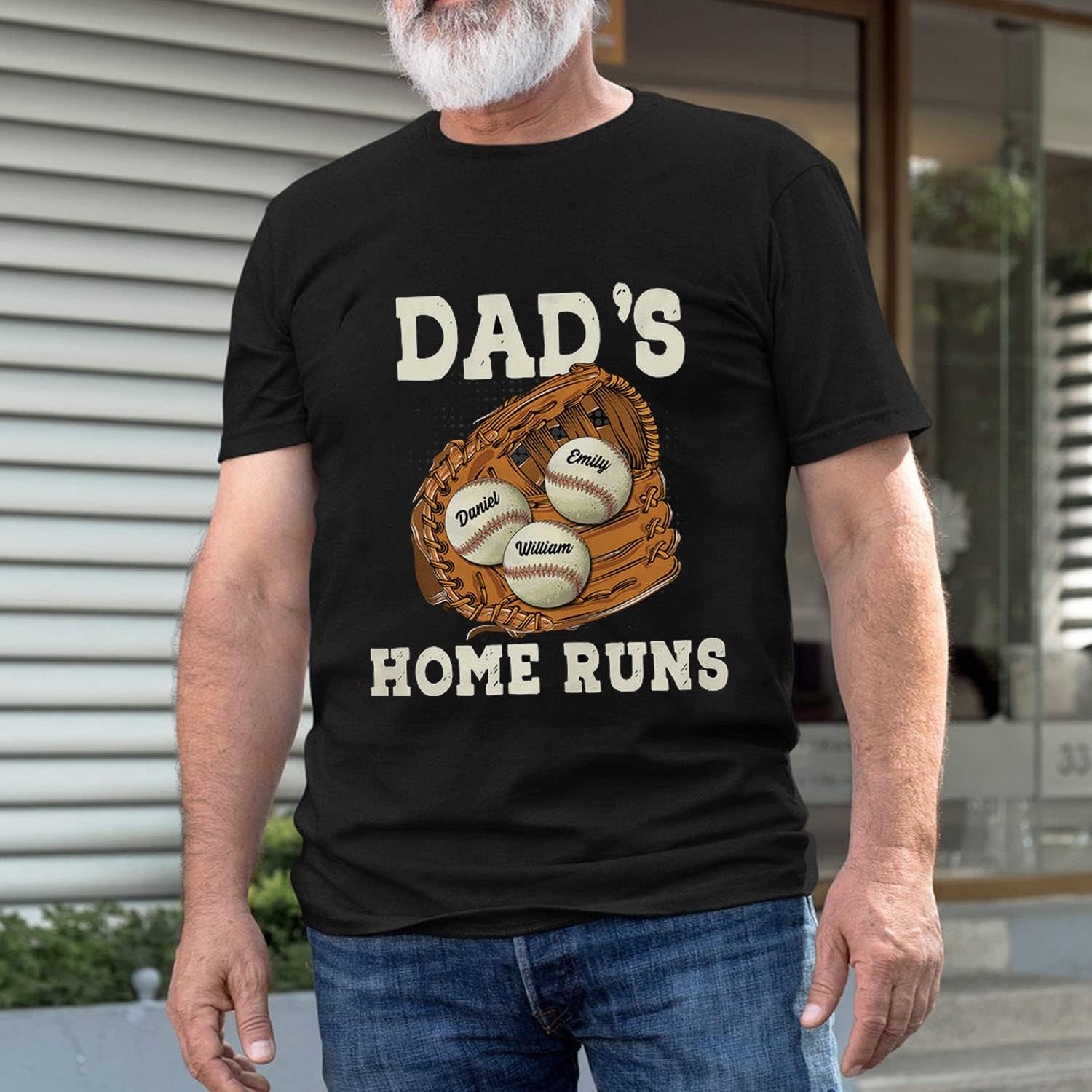 Personalized Baseball Dad Shirt, Custom Dad Baseball T-Shirt, Baseball Dad Gifts, Baseball Lover Gift, Dad's Birthday Present