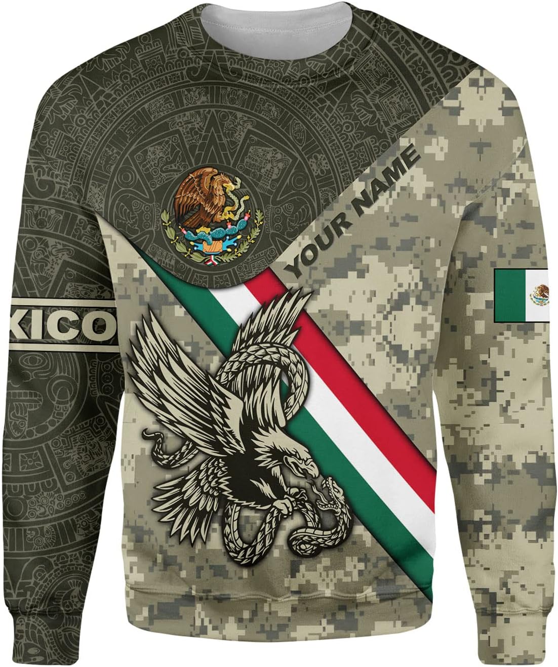 Personalized Name Mexican Hoodie 3D, Customized Mexican Hoodies for Men, Unisex Mexico Hoodie, Mexico Hoodies for Men 1