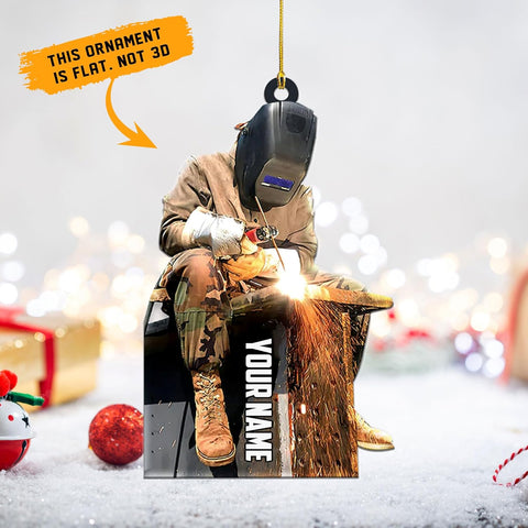 mostprints Personalized Welder Ornament, Custom Welder Ornaments Welding Ornaments Flat Two Sided Hanging Plastic Ornaments Welder Gift Christmas Ornament Hanging Decorations Ornament (WD10)