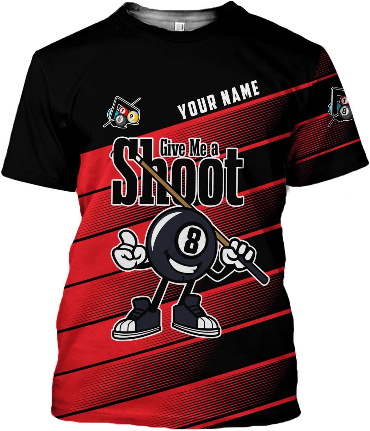 Parvii Personalized Billiards Shirt for Men, 8 Ball Pool Shirt, Billiards Gift