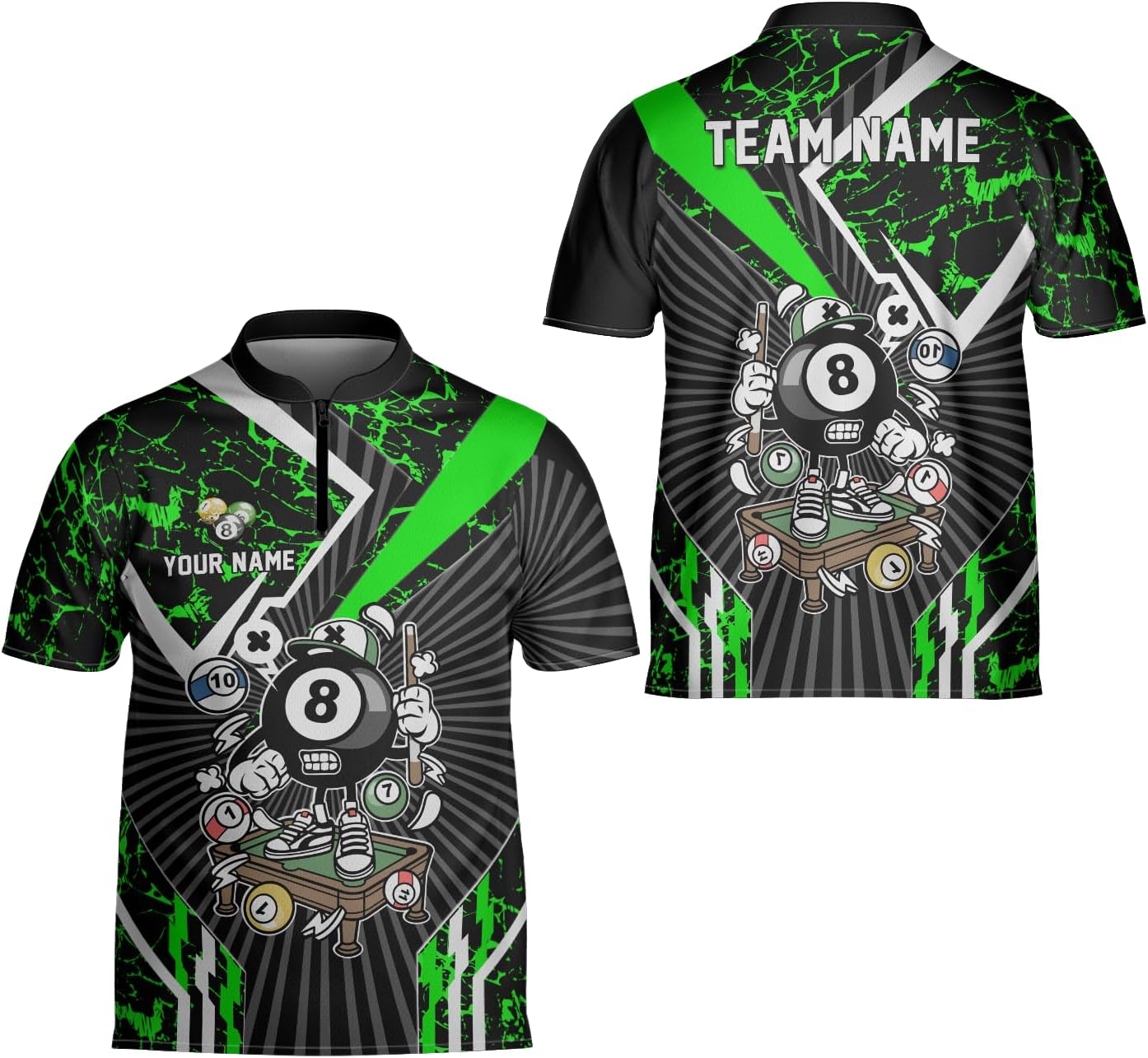 Ligthuy Personalized Billiard Jersey 3D, 8 Ball Shirt, Billiards Shirts for Men, Billiard Gifts for Men and Women S-5XL
