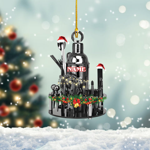 Pretyprints Personalized Bartender Christmas Ornament, Bartender Ornament, for Bartender Lover, Xmas Tree Decor, Gift for Bartender (Style 3)