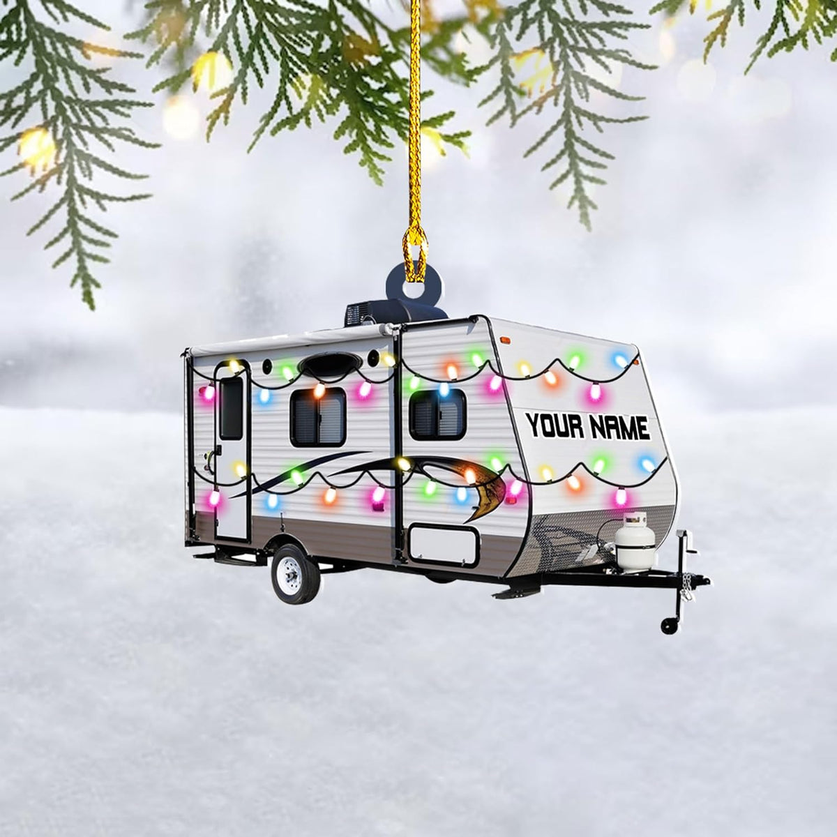 Artparel Personalized Camping Ornaments, Camping Christmas Ornaments, Camper Christmas Ornaments, Camping Ornaments for Christmas Tree, Camper Tree Ornament, Camper Gingerbread (CP11)