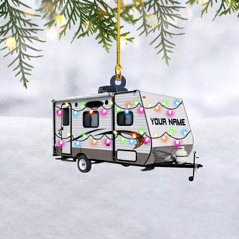 Artparel Personalized Camping Ornaments, Camping Christmas Ornaments, Camper Christmas Ornaments, Camping Ornaments for Christmas Tree, Camper Tree Ornament, Camper Gingerbread (CP11)