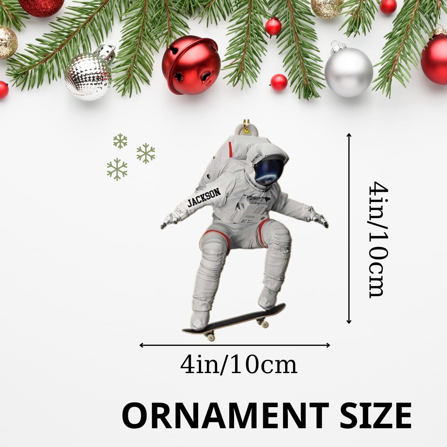 Personalized Astronaut Kids Christmas Ornament Custom Name Astronaut Christmas Tree Wood Plastic Ornament Ornament for Christmas Tree Xmas Home Decoration Gifts for Boys Children Space (ATN3)