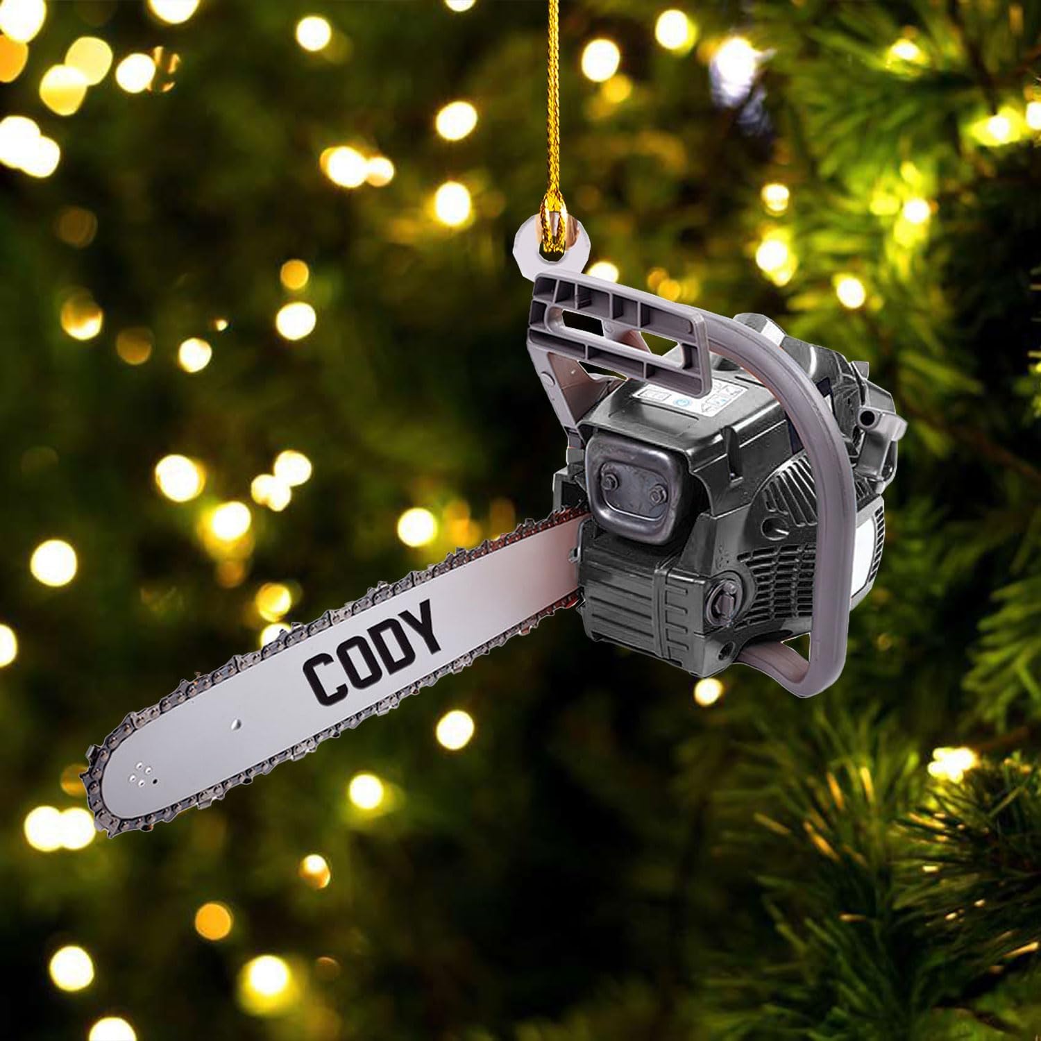 Podagree Personalized Name Arborist Ornament for Xmas 2023, Customized Chainsaw Ornament Aborist Christmas Wood, Plastic Ornament Tree Hanging Ornament Pine Decorations for Friends Family (AB1)