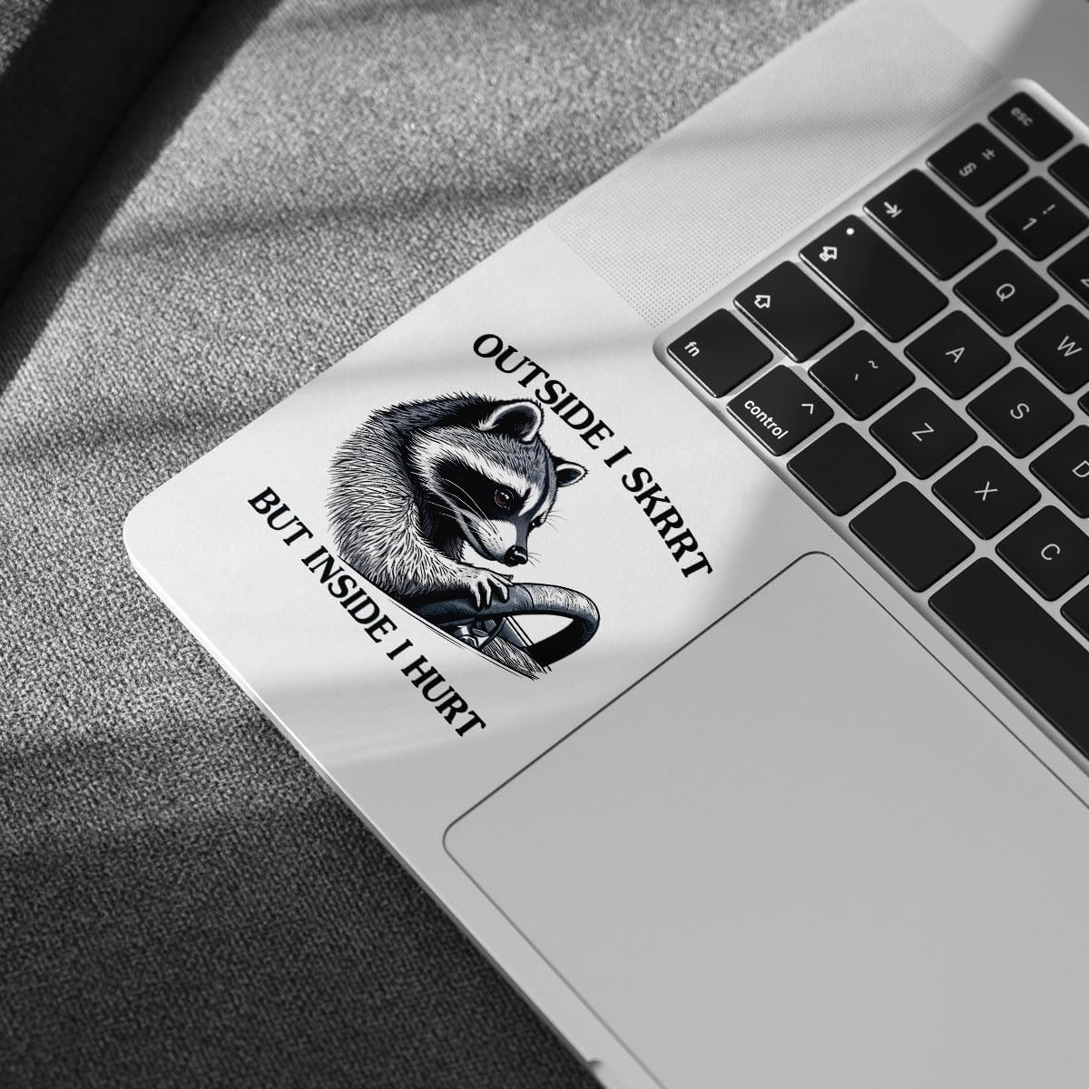 (3 Pcs) Outside I Skrrt But Inside I Hurt Raccoon Driving, Funny Raccoon Gifts Waterproof Vinyl Sticker Decal - Stickers for Laptop Water Bottle Phone Car Window Helmet Vinyl Stickers 3 Inches