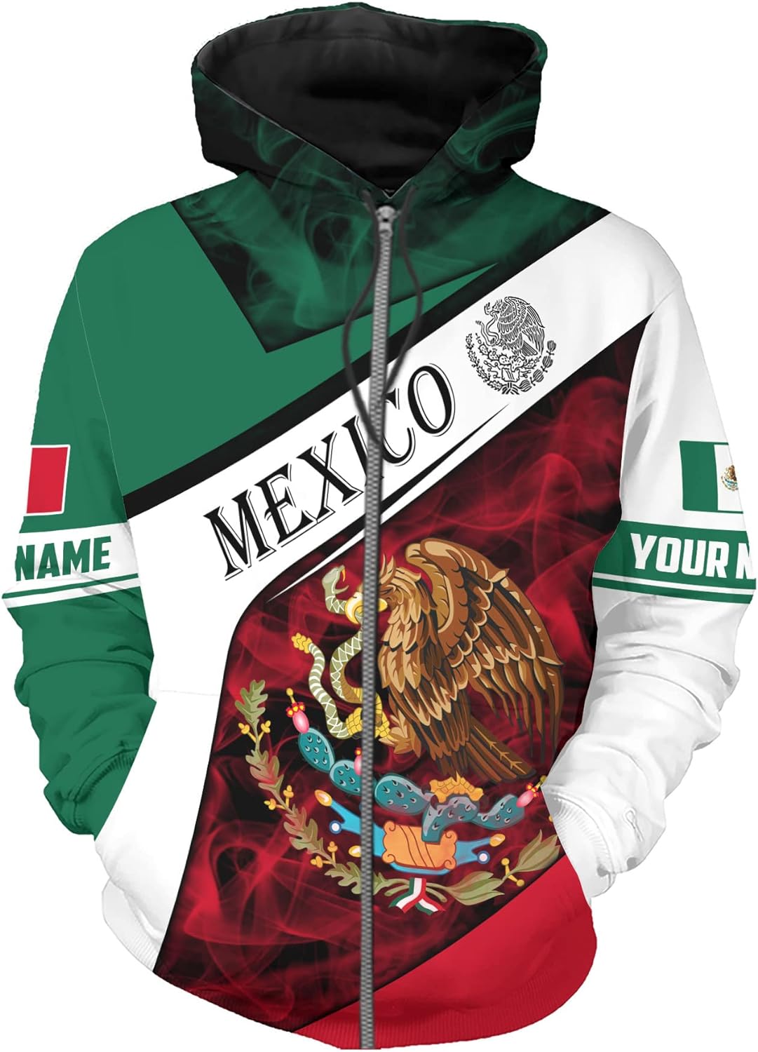 Personalized Name Mexican Shirts for Men, Customized Mexico women Shirt Eagle Flag Unisex Shirt, Sweatshirt, Hoodie, Zip Hoodie AD678, Large-5X-Large