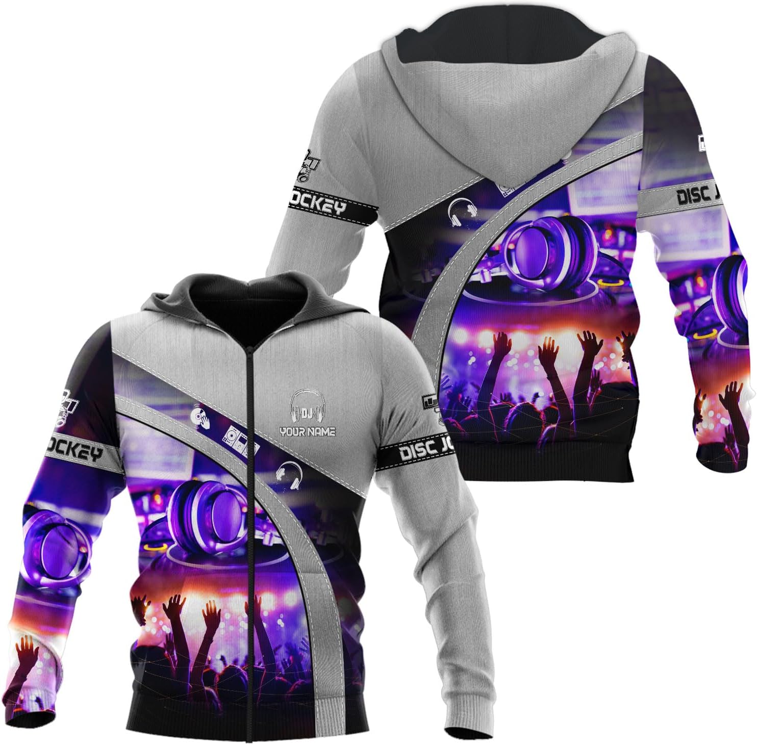 MAPrints Personalized DJ 3D T-Shirts, Custom Name DJ 3D Tee, EDM Music Festival Clothing, DJ Gift Birthday, DJ Gifts for Men