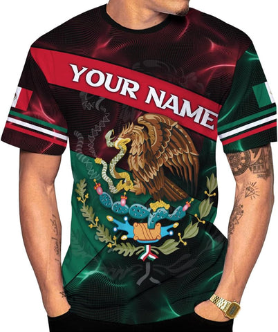Mostprints Personalized Name Mexican Shirts for Men 3D, Customized Mexico Shirts for Men, Mexico Shirts for Women Mexico Shirt