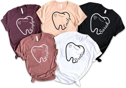 Suseaz Personalized Dentist Embroidered Sweatshirt Dental Assistant Shirt Gift Dental Hygienist Crewneck Graphic Pullover