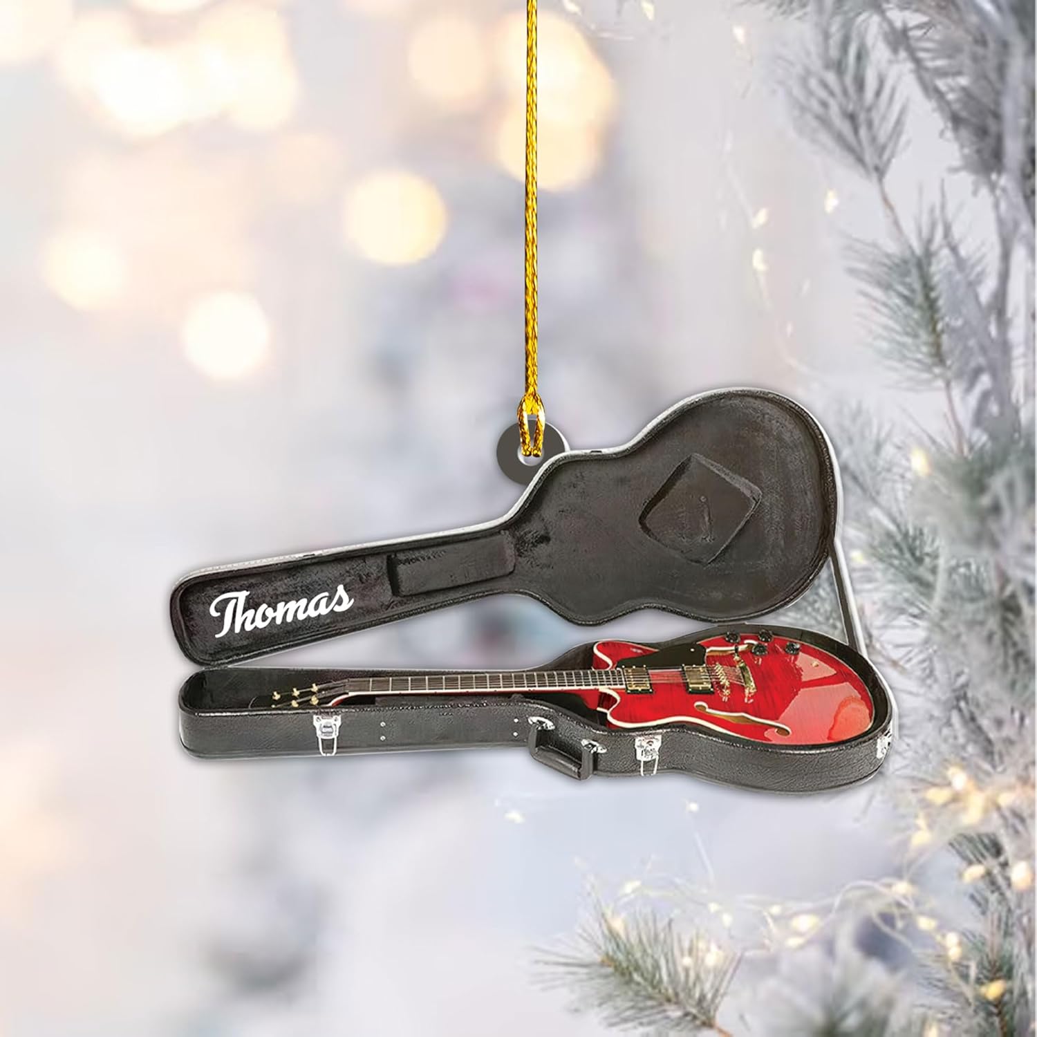 Artparel Personalized Guitar Ornament, Gifts for Guitar Lovers, Guitarist Music Lovers, Guitar Gifts for Guitar Players Lovers, Guitar Musical Instrument Christmas Ornament 2023 (Guitar 4)
