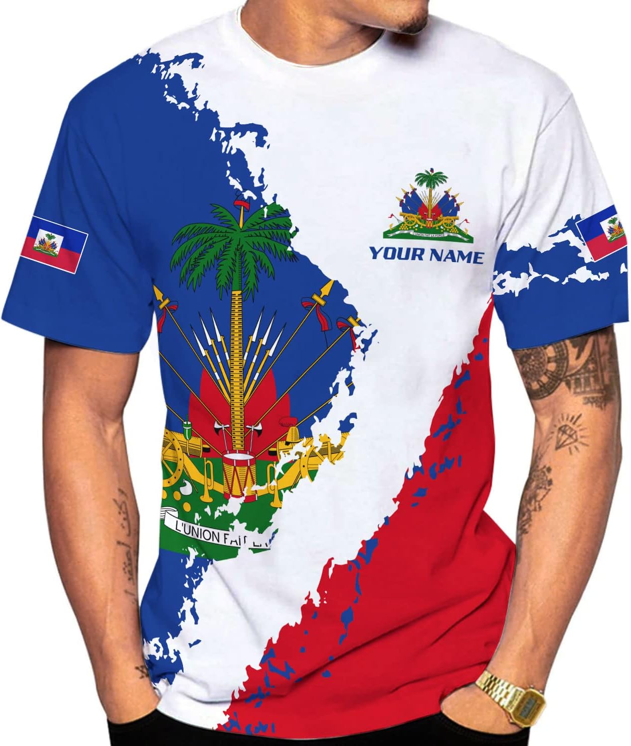 AOVL Personalized Haiti Shirt Haitians Flag Pride Shirt Haiti Shirts for Men & Women Haitian Pride Tshirt Haitian Flag Shirt