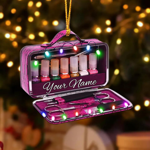 Royal Fight Personalized Nail Ornament,Nail Technician Ornament, Nail Technician Ornaments, Makeup Ornaments Makeup Christmas Ornament, Nail tech Gifts, Nail Technician Gifts (Nail 4)