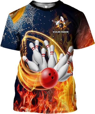 Rivelus Personalized Name Bowling Shirts for Men and Women 3D, Bowling Shirts for Team Bowling, Bowling Shirts Gift